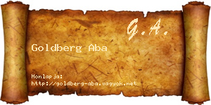 Goldberg Aba névjegykártya